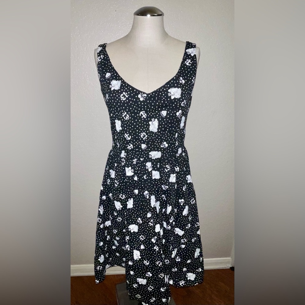 Lucky Thirteen Rockabilly Black Womens Dress Medium With Diamonds Sailor Tattoo